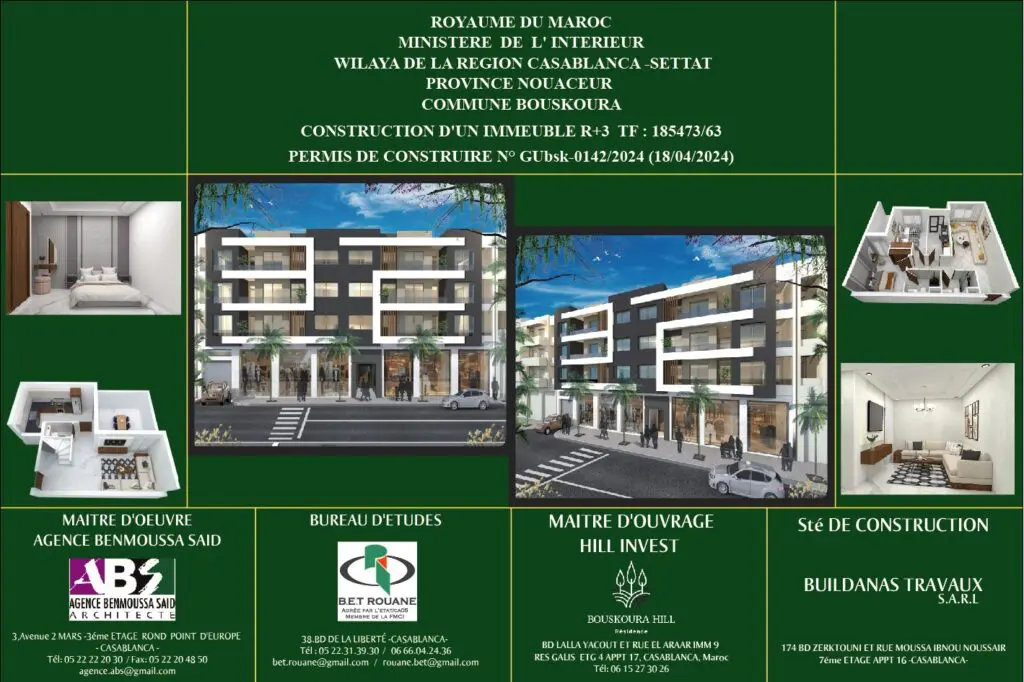 Bouskoura locaux commerciaux et appartements